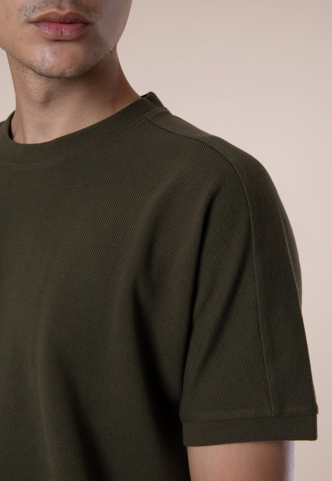 Dolman Sleeve Tshirt, Piqué Cotton, Seaweed