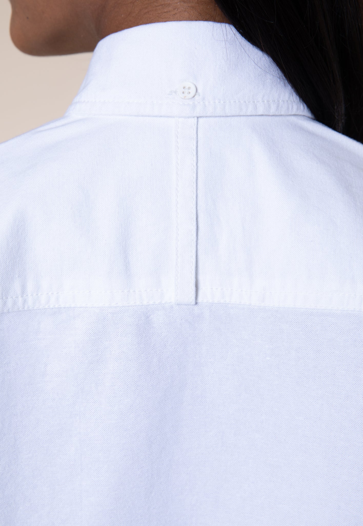 Shawl Collar Shirt, Oxford Cotton, White