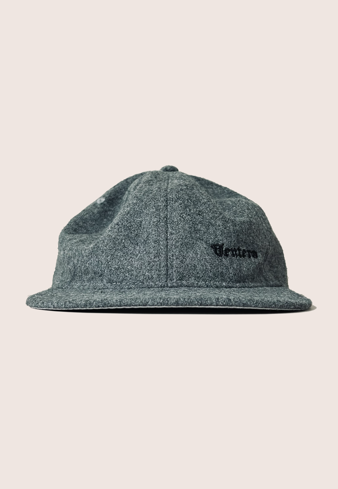 Embroidered Cap, Wool Mix, Grey