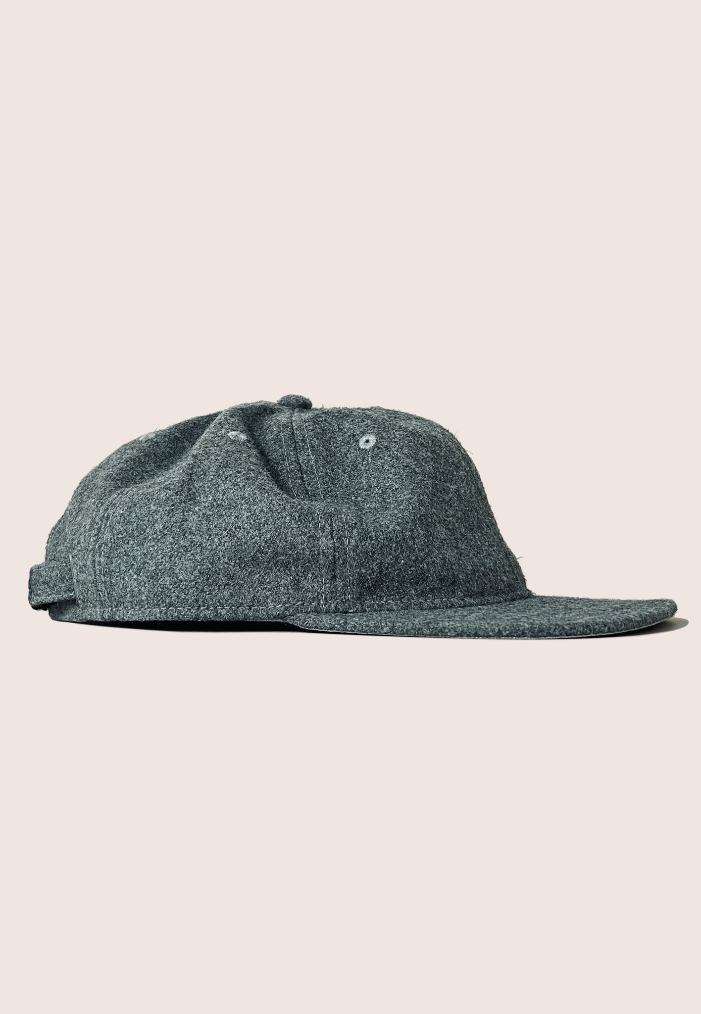 Embroidered Cap, Wool Mix, Grey