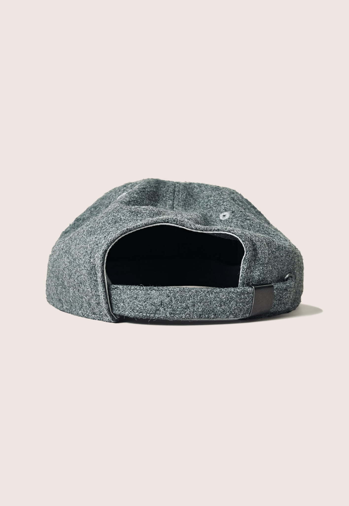 Embroidered Cap, Wool Mix, Grey