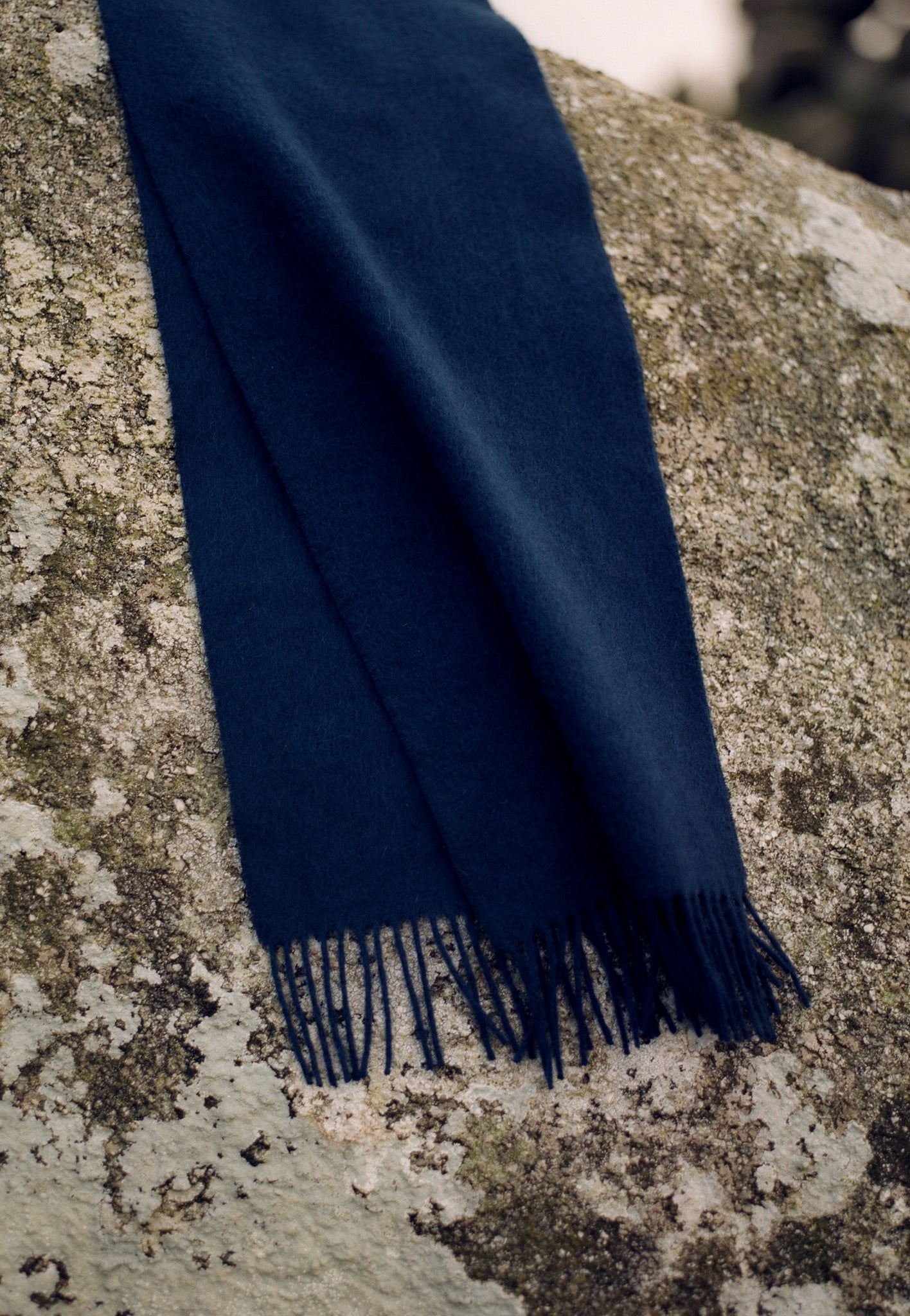 Fringed Scarf, 100% Lambswool, Grey