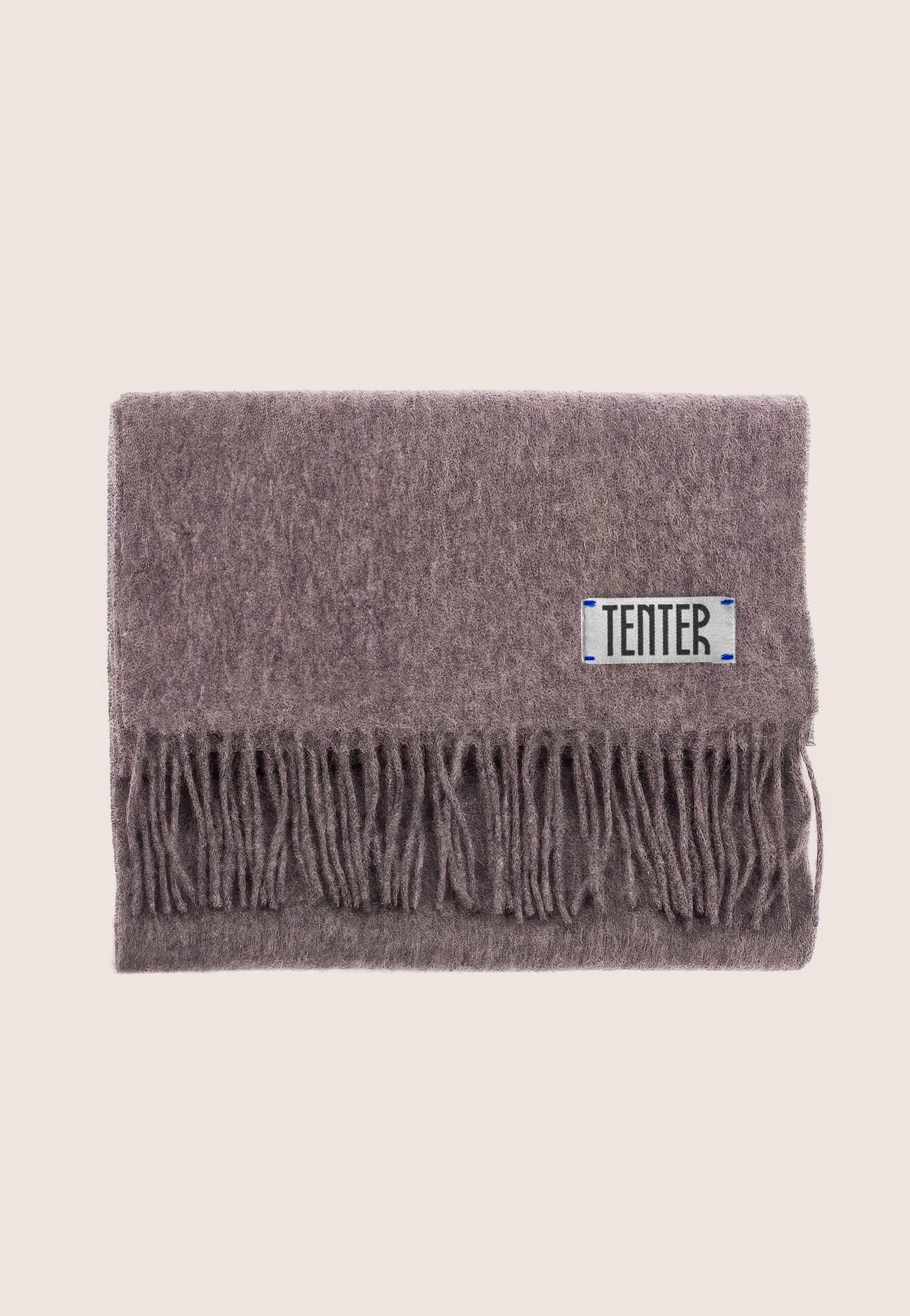 Fringed Scarf, 100% Lambswool, Grey