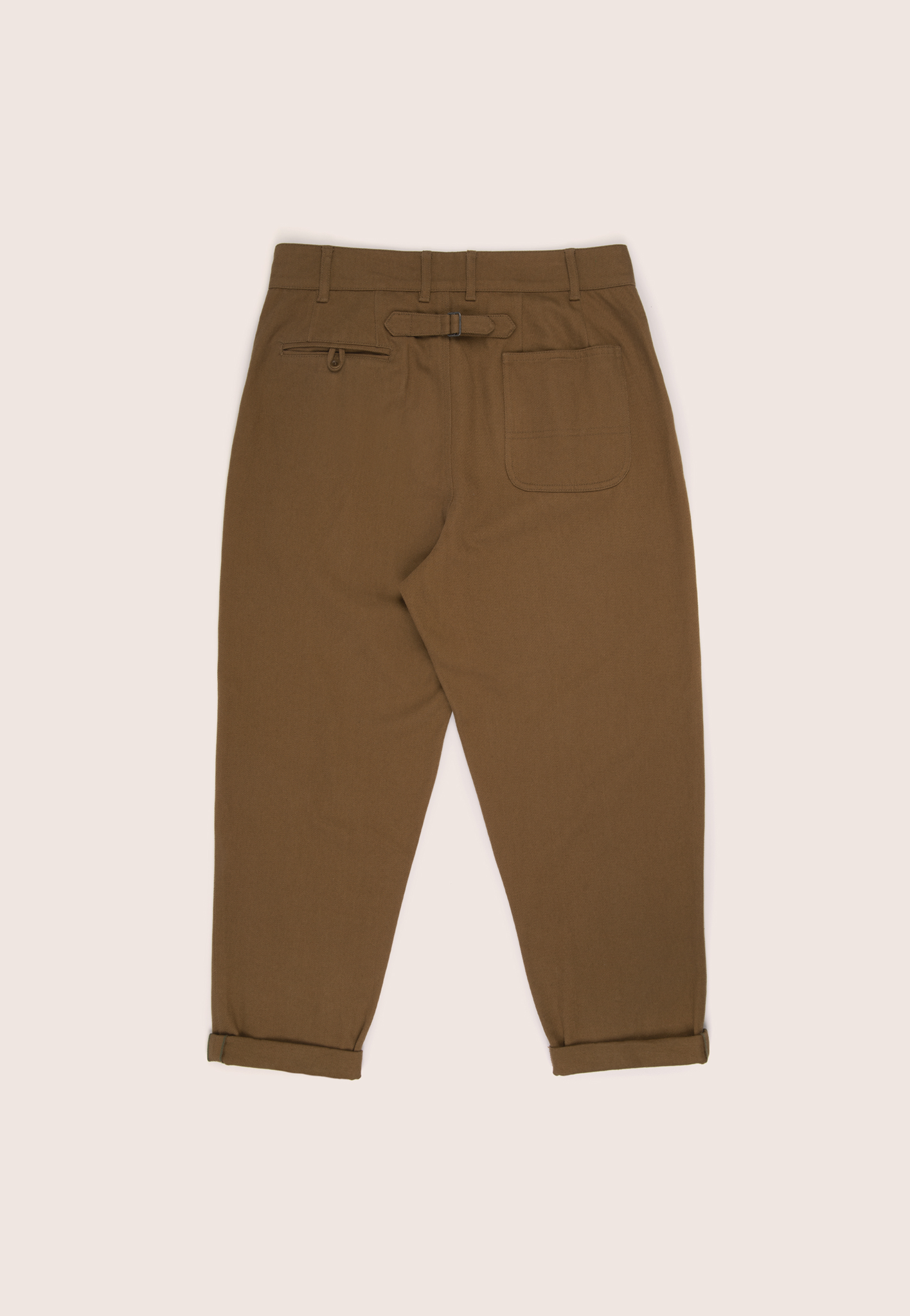 Cinchback Trousers, Cotton Twill, Caramel