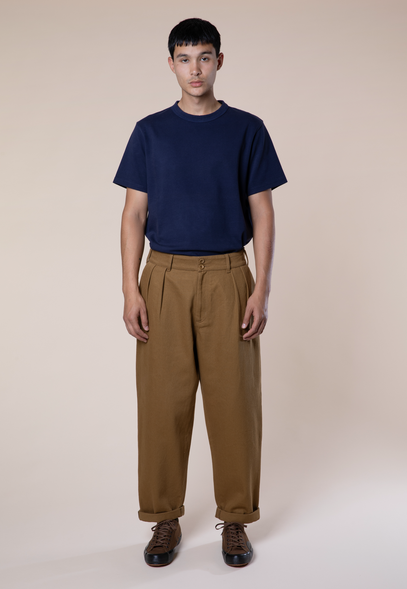 Cinchback Trousers, Cotton Twill, Caramel