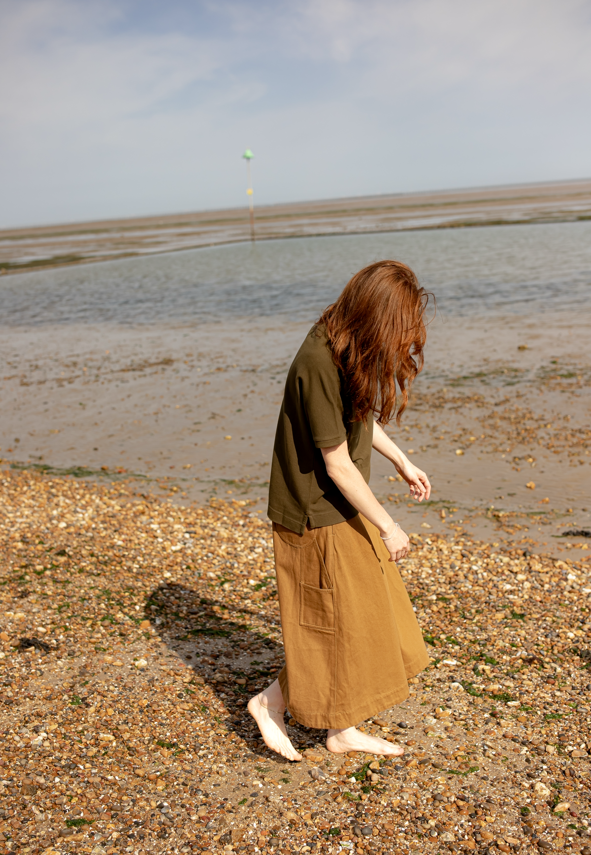 Painter Skirt, Cotton Twill, Caramel