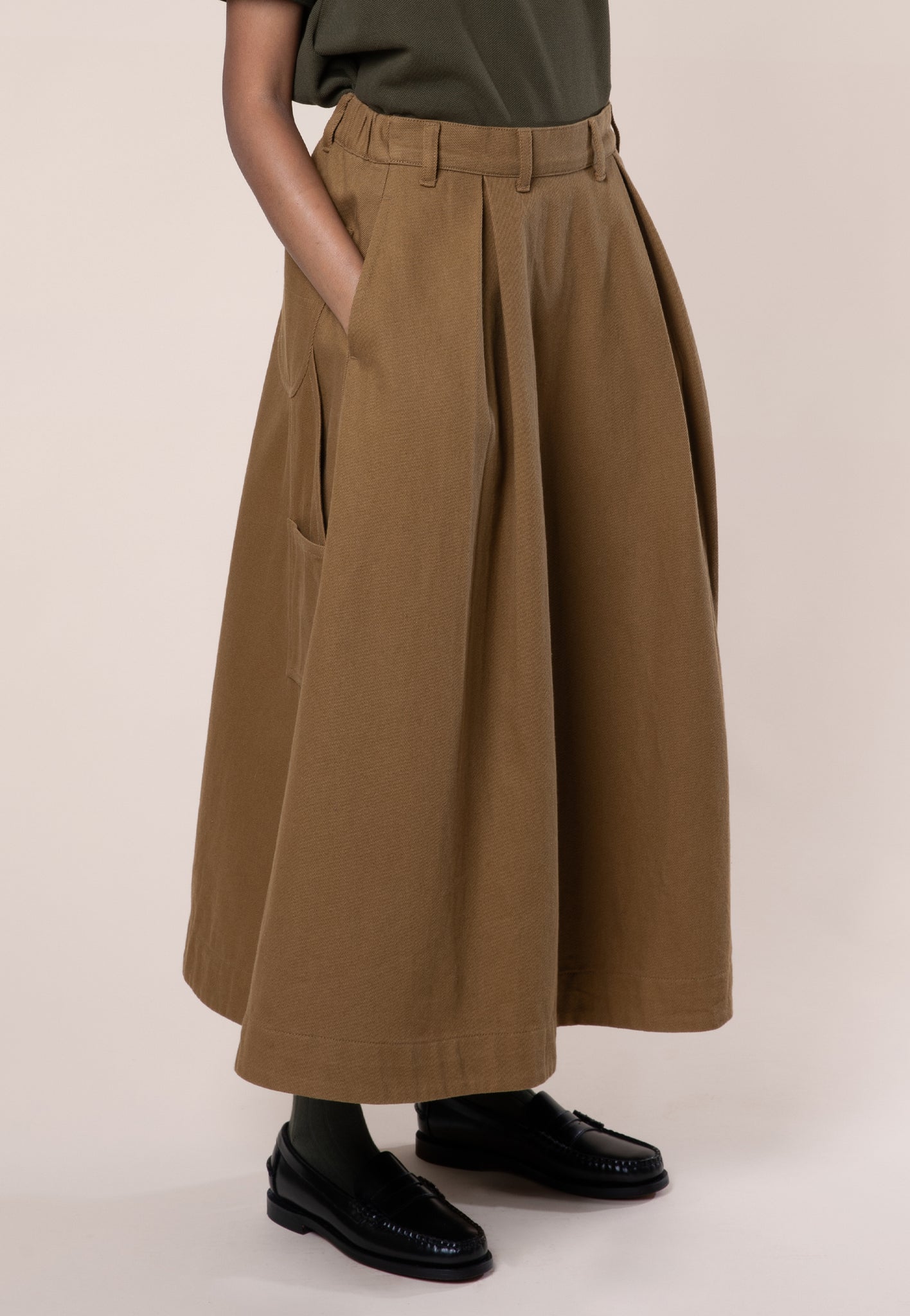 Painter Skirt, Cotton Twill, Caramel