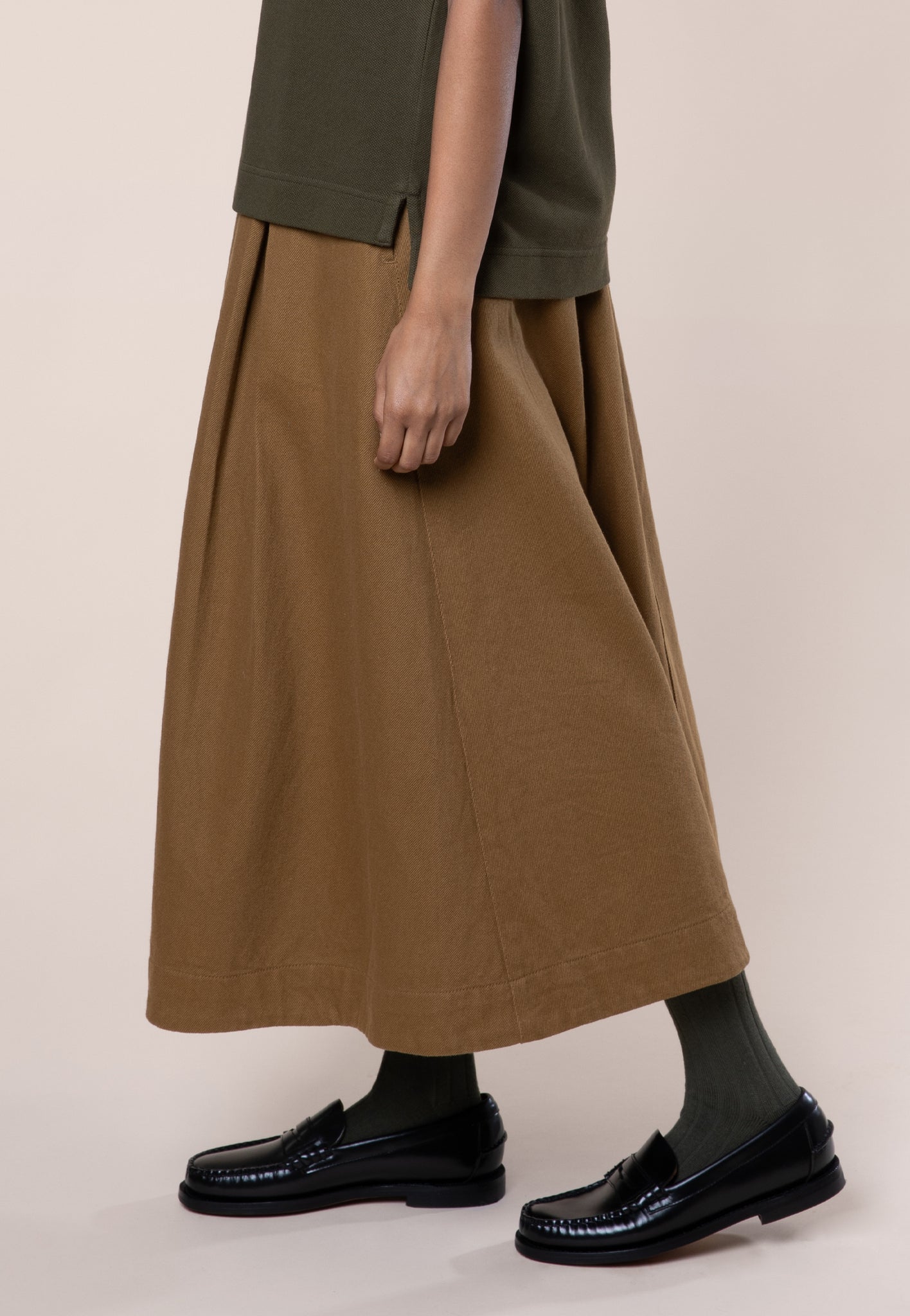 Painter Skirt, Cotton Twill, Caramel